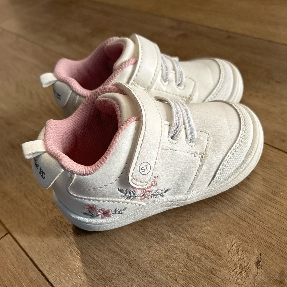 Stride Rite White and Pink Baby Shoes